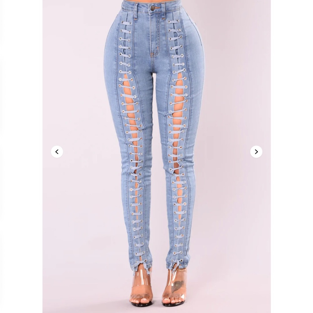 Lace-Up Jeans - Picture 6 of 8